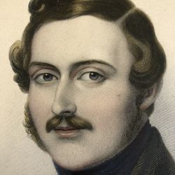 PRINCE ALBERT Antique Colored Lithograph Portrait Vignette British Royalty (1853)
