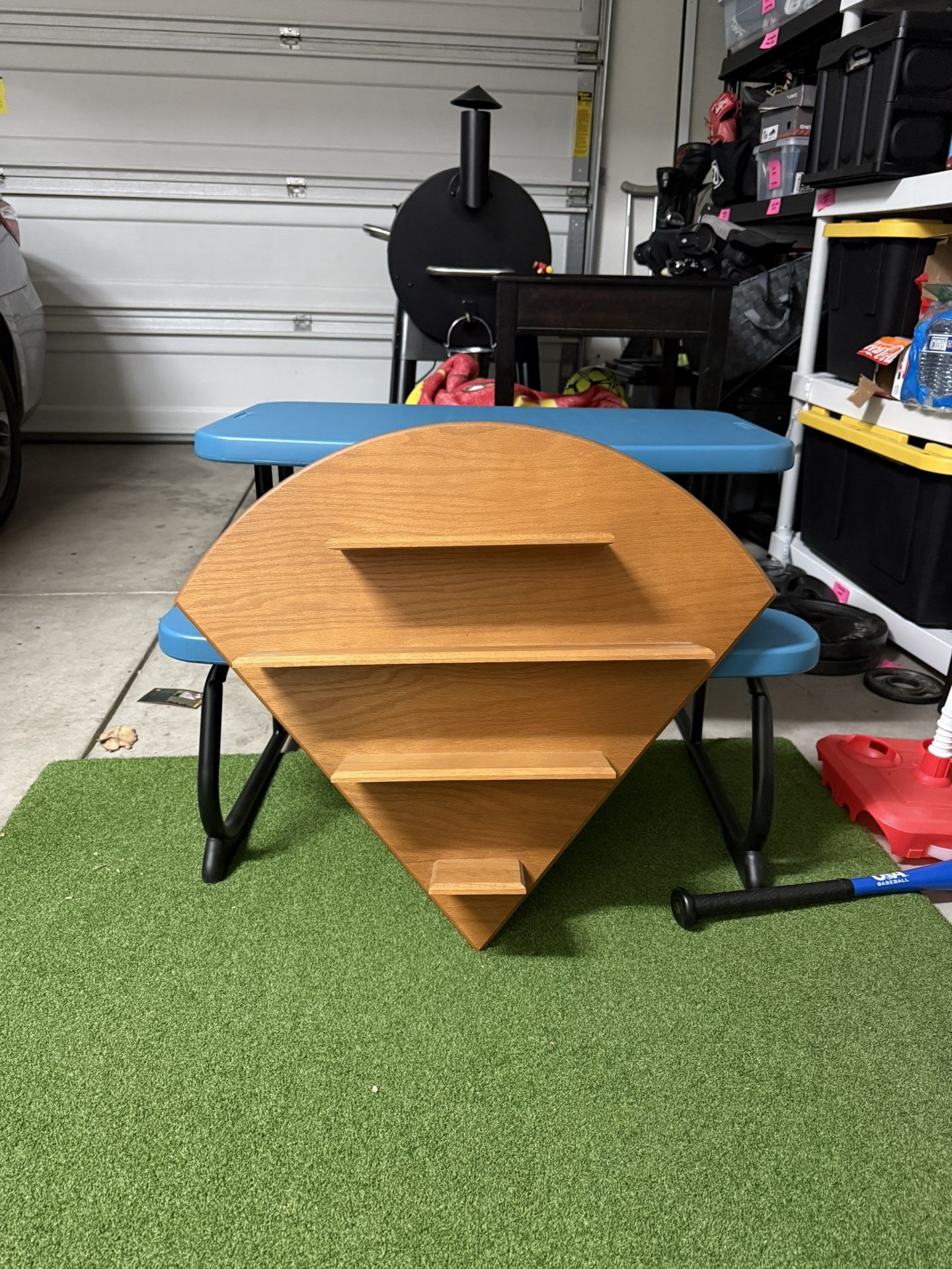 Vintage Solid Wood 4 Tier Hanging Wall Shelf Display