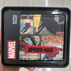 NWT Limited Edition Marvel Spider-Man men’s bi-fold Wallet in tin