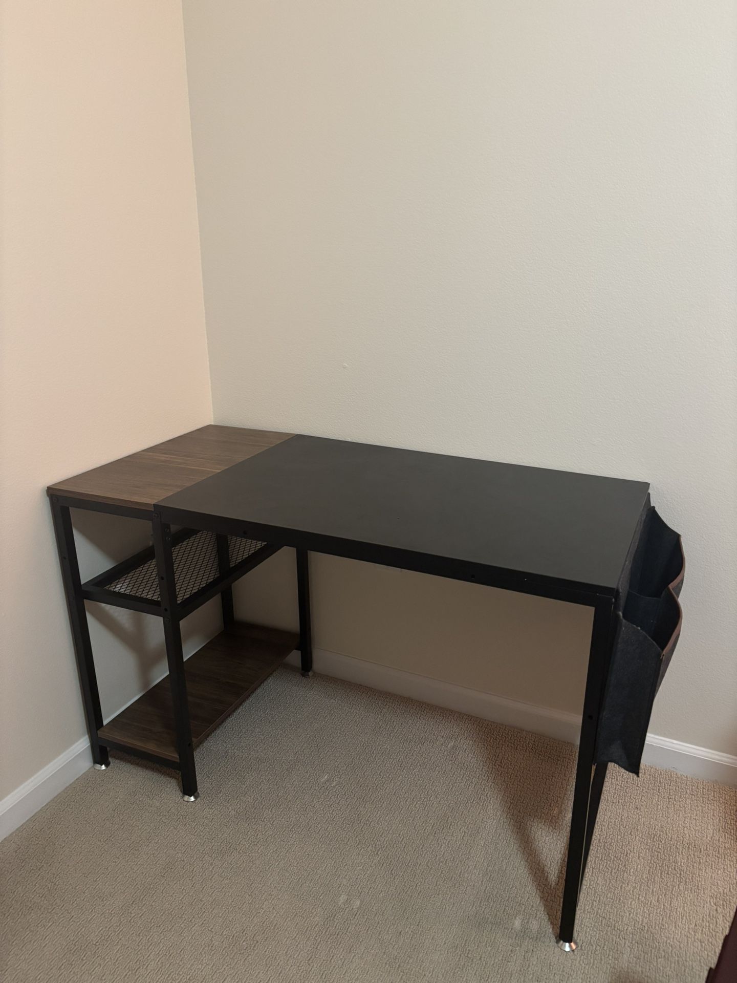 Wood & Black metal Desk