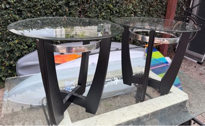 Matching glass top end tables