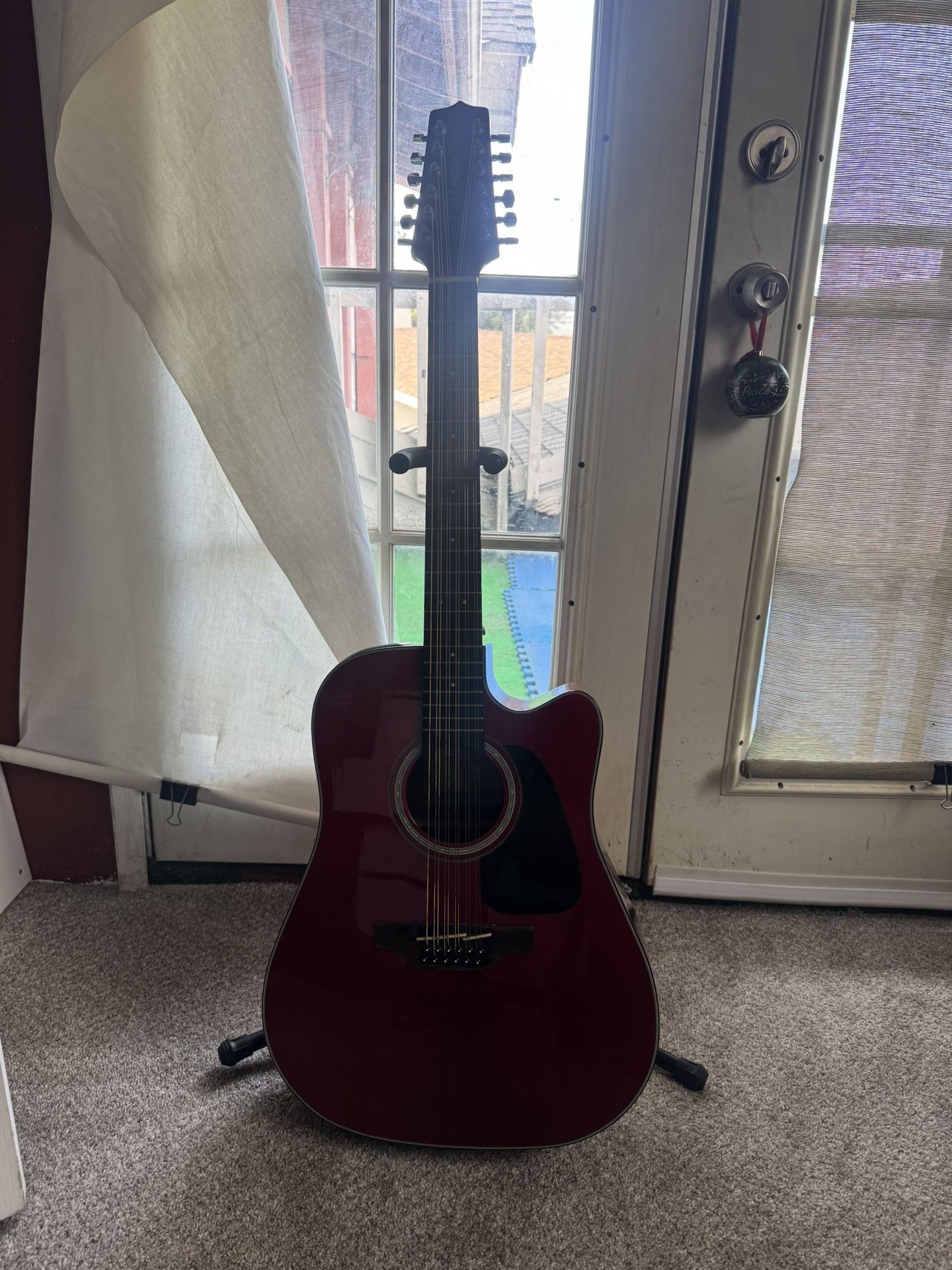 Takamine 12-String Acoustic-Electric Guitar Wine Red