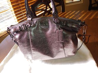 Coach Metalic Grey Handbag Purse