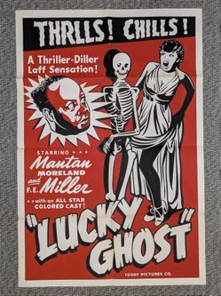 Genuine 1942 Lucky Ghost Movie Poster - Original One Sheet - Mantan Moreland