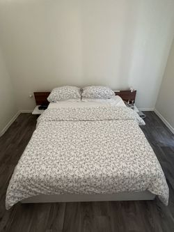 Queen sized mattress frame and box spring
