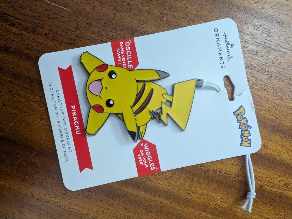 Hallmark Pokemon Pikachu Flat Metal Christmas Tree Ornament New Free Shipping