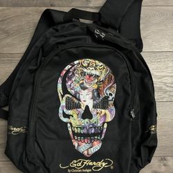 Ed Hardy Backpack Eternal Love Black Y2K Skull American Tattoo Japanese Vintage