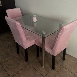 Karl Home Modern Tempered Glass Dining Table