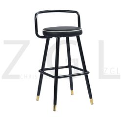Open Box Homy Casa BALLON HIGH BAR BLACK 19.69" W x 18.5" D x 36.22" H Bar Stool for Home and Workspace