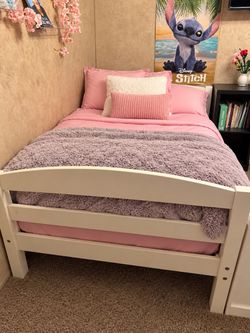 Twin bed frame and mattress