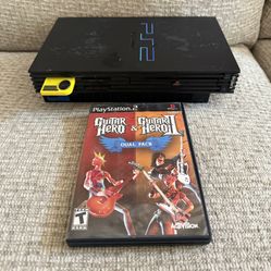 PlayStation 2 - PS2 Console Tested Working W/Guitar Hero Games 