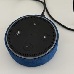 Amazon Echo Dot 2nd Gen with Alexa + Blue Fabric Case