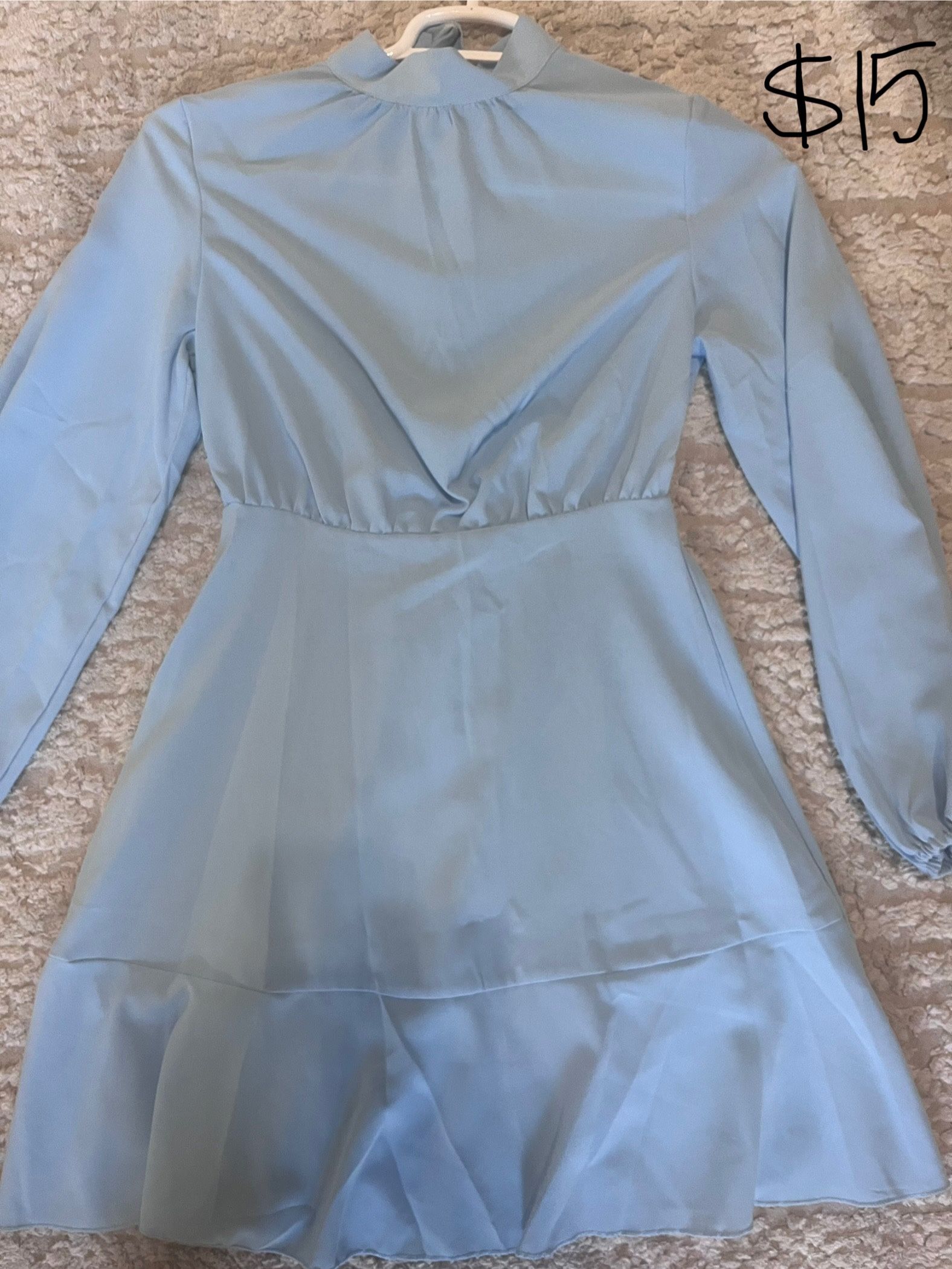 Turtleneck Light Blue Dress