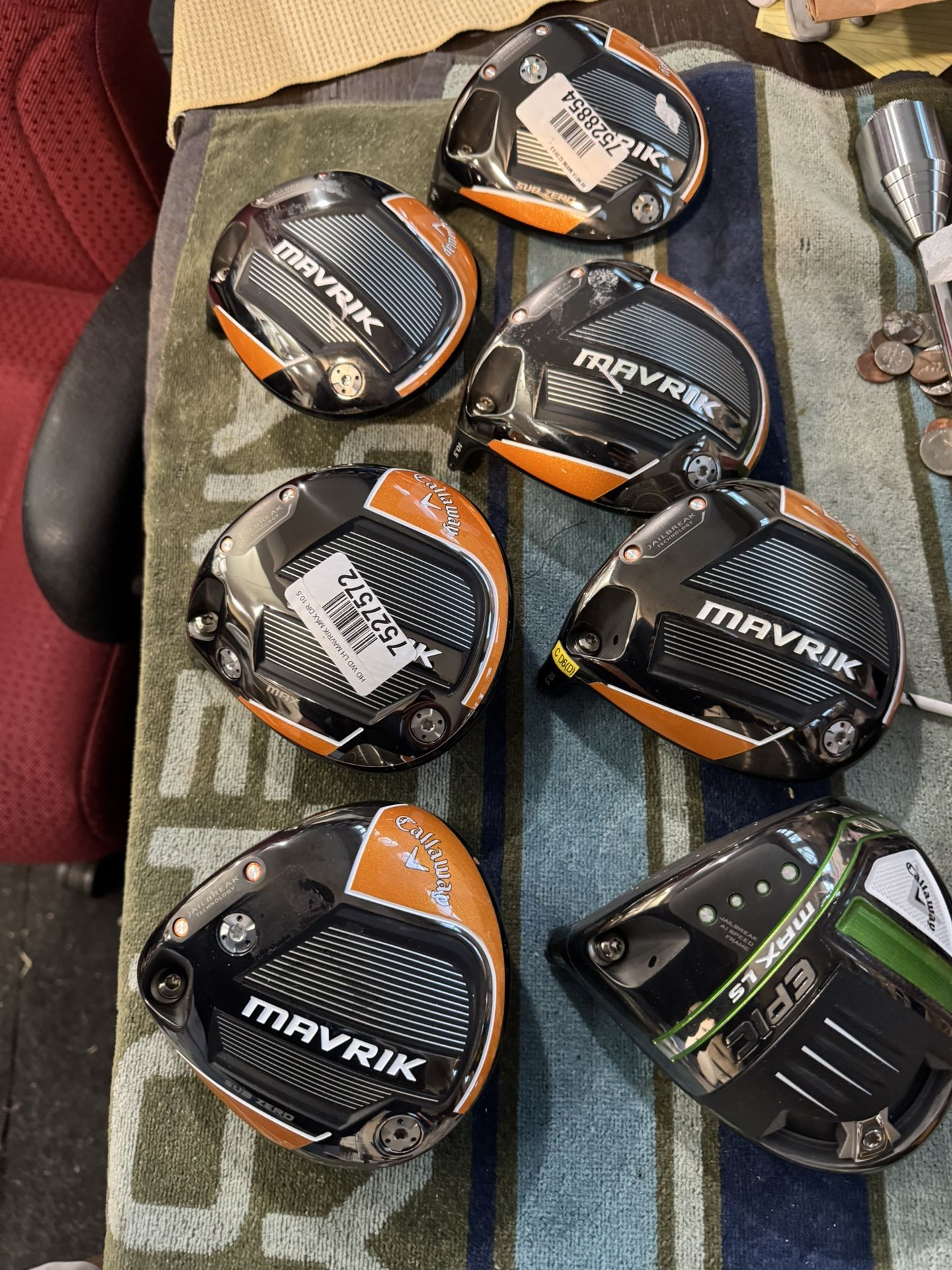 Left Handed Callaway Mavrik And Epic Golf Driver Heads Only
