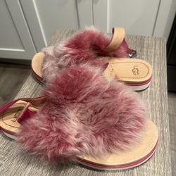 Ugg Pink Fury Sandals Woman’s USA 9