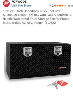 NEW UNDER BODY TOOL BOX TRUCK ALUMINUM 36x17x18" DIAMOND DESIGN WATER PROOF INCLUDING KEY EACH FOR SALE FOR ANY QUESTION TEXT ME PLEASE HABLO ESPAÑOL