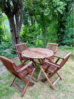 Folding Solid Teak Outdoor Patio Dining Furniture