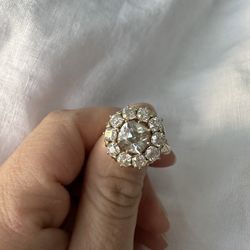Moissanite 7.5 Cocktail Ring 10K 