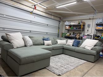 Sage green sectional sofa