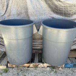 2 Trash Cans 55 gal Each Heavy Duty 