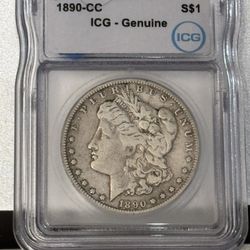 1890 CC Morgan Silver Dollar 
