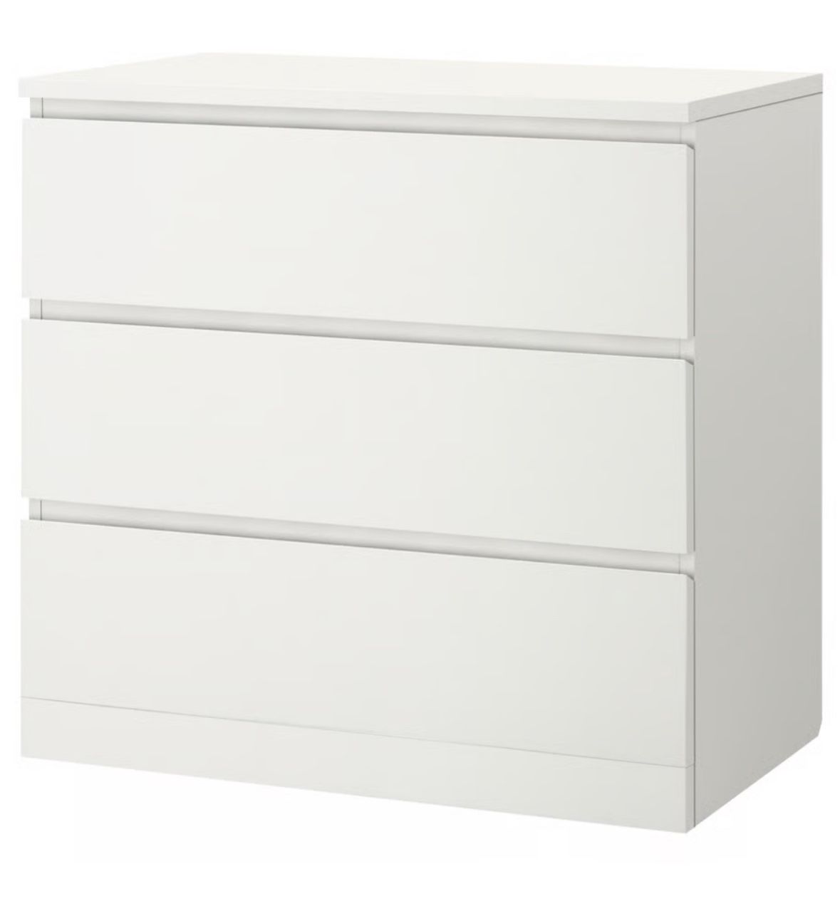 IKEA MALM Bedroom Three Drawer Dresser In White