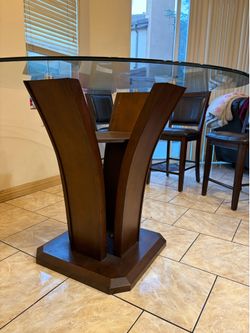 Modern Glass Dining Table Set with 4 Chairs – Excellent Condition