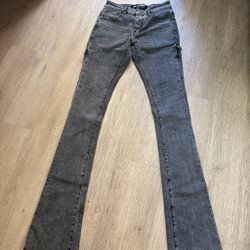VALABASAS Grey Flared Cargo Jeans