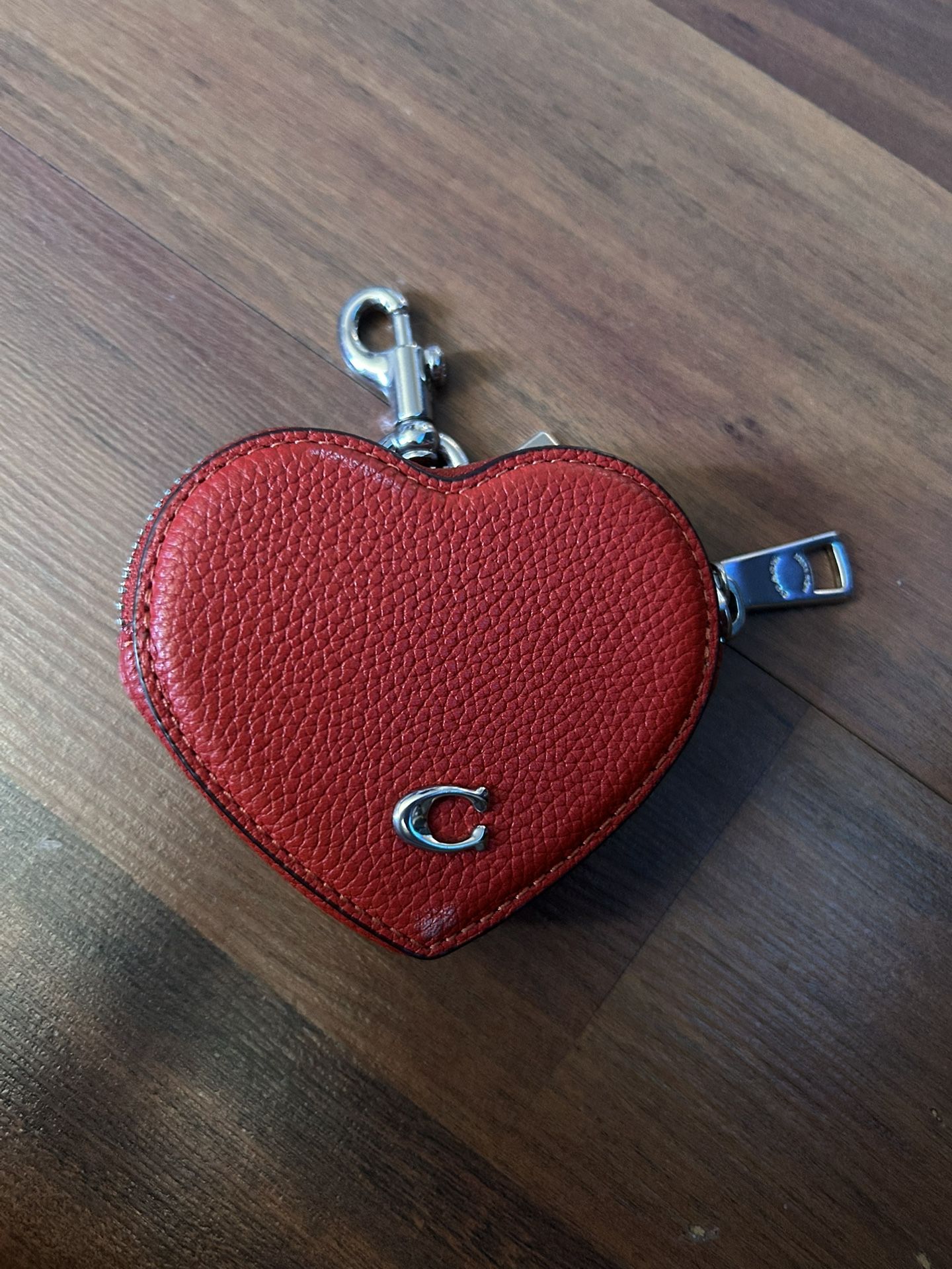 Coach Heart Coin Keychain