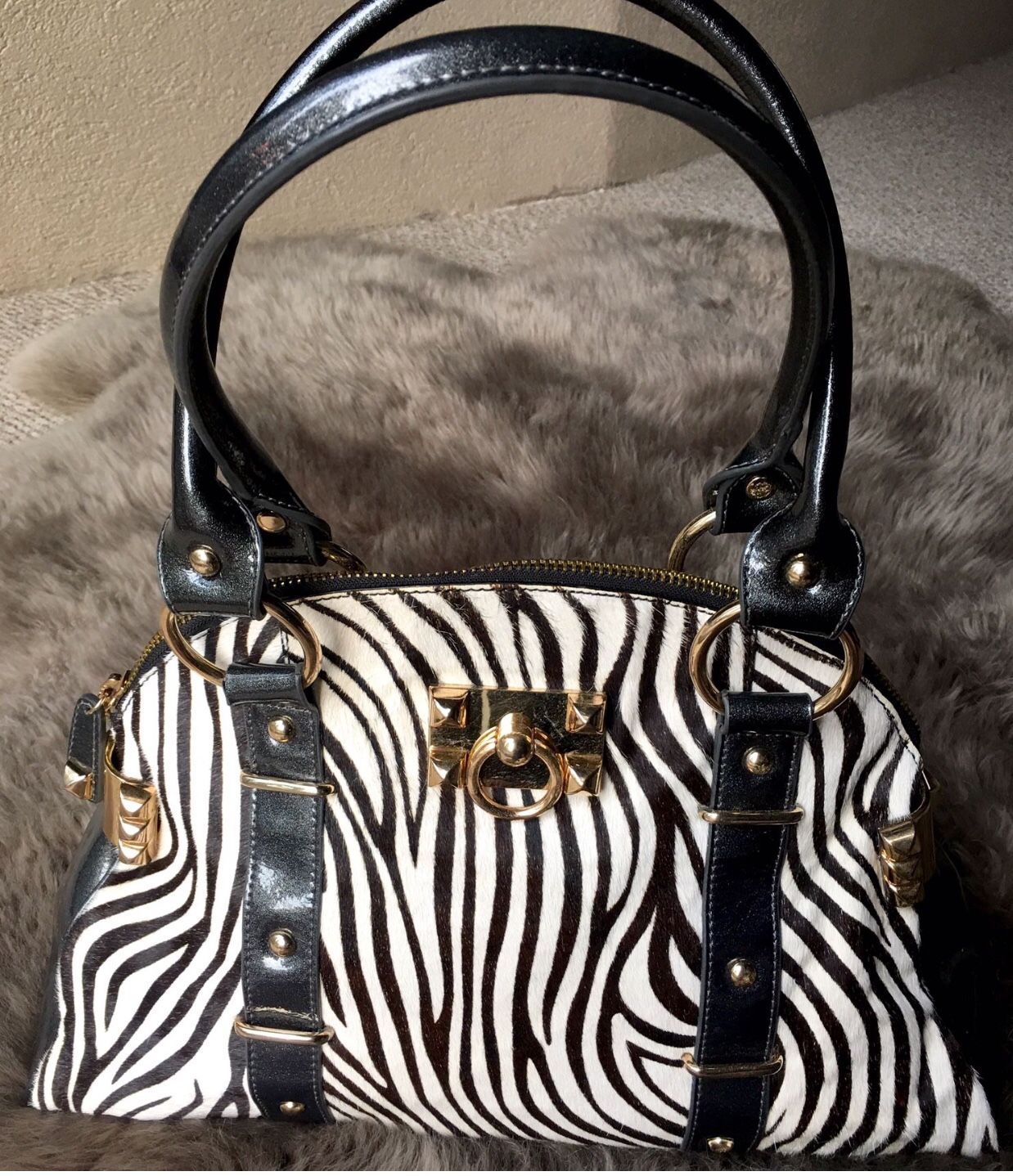 VINTAGE BETSEY JOHNSON CALF HAIR HANDBAG