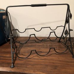 Iron Wine Rack  (decorative Leaves)