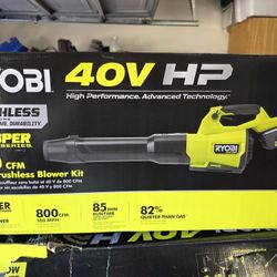 RYOBI
40V HP Brushless Whisper Series 180 MPH 800 CFM Cordless Battery Leaf Blower with 8.0 Ah Battery and Charger