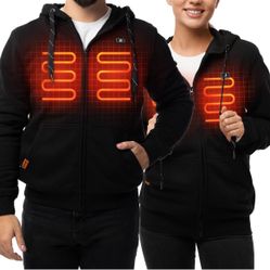 Heated Hoodies for Men Women with Battery Pack, Zip Up Hooded Sweatshirt, Heating Jacket Unisex Hunting Fishing