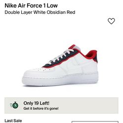 NIKE Air Force 1 Low ( Double Layer White Obsidian Red)
