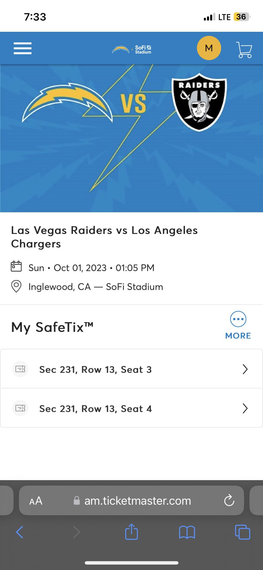 Las Vegas Raiders Vs Los Angeles Chargers Tickets for Sale in San Diego, CA  - OfferUp