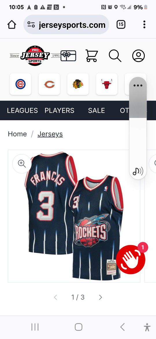 Steve Franchise Francis Rockets Jersey Brand New 2XL/3XL 