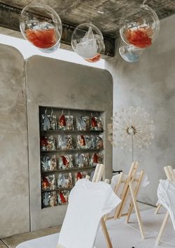 Faux Cement Shelf Wall