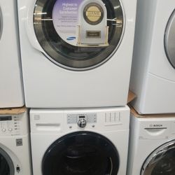 Kenmore And Samsung Front Load Mixed Washer And Dryer Set 