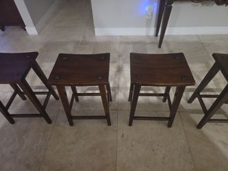 4 Solid Wood Counter Stools