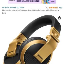 Pioneer DJ HDJ-X5BT-N Over-Ear DJ Headphones with Bluetooth, Gold