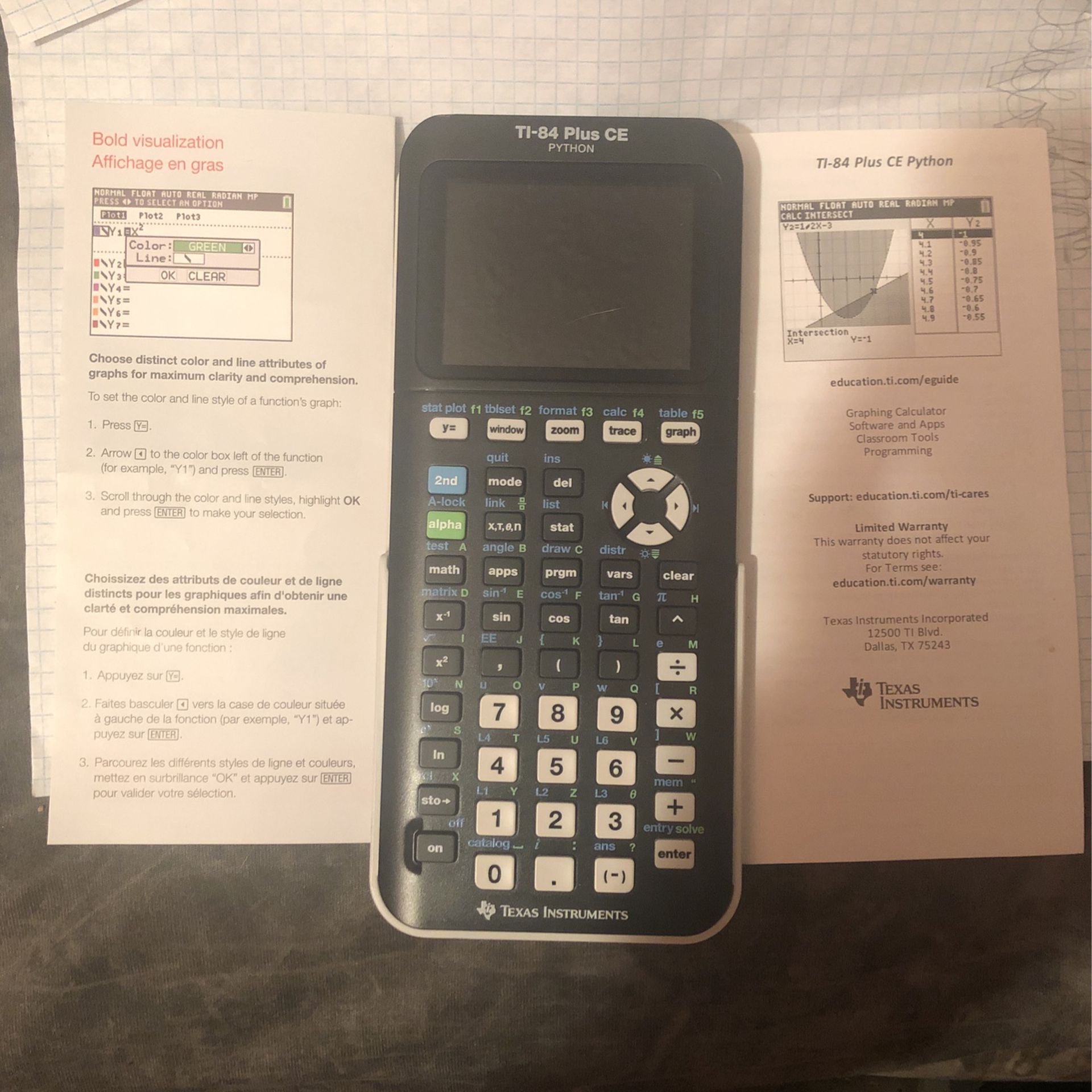 Texas instruments TI-84 Plus CE python Graphing calculator