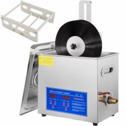 Ultrasonic Cleaner 6L Ultrasonic Vinyl Cleaner 7-12 Inch 8 Records Ultrasonic Vinyl Cleaning Machine 180W Ultrasonic Records Cleaner with Drying Rack 
