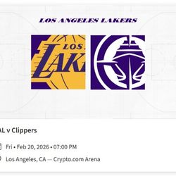 Lakers vs Clippers- 2/20/26- 2 Tix
