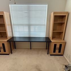 BOOK CASES AND DESKTOP 