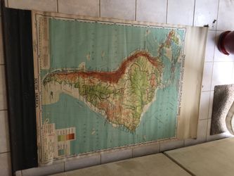 Vintage map South America 1939 school house antique