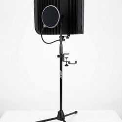 Auray Tripod Mic Stand With Pop Filter, Headphone Mount And Isolation Shield. (for Audio Production)
