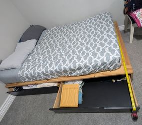 Used Full Size Wood Bed Frame with Mattress