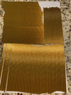 New gold foil wrapped drinking straws. 8 inches long, bag of 104 PCs