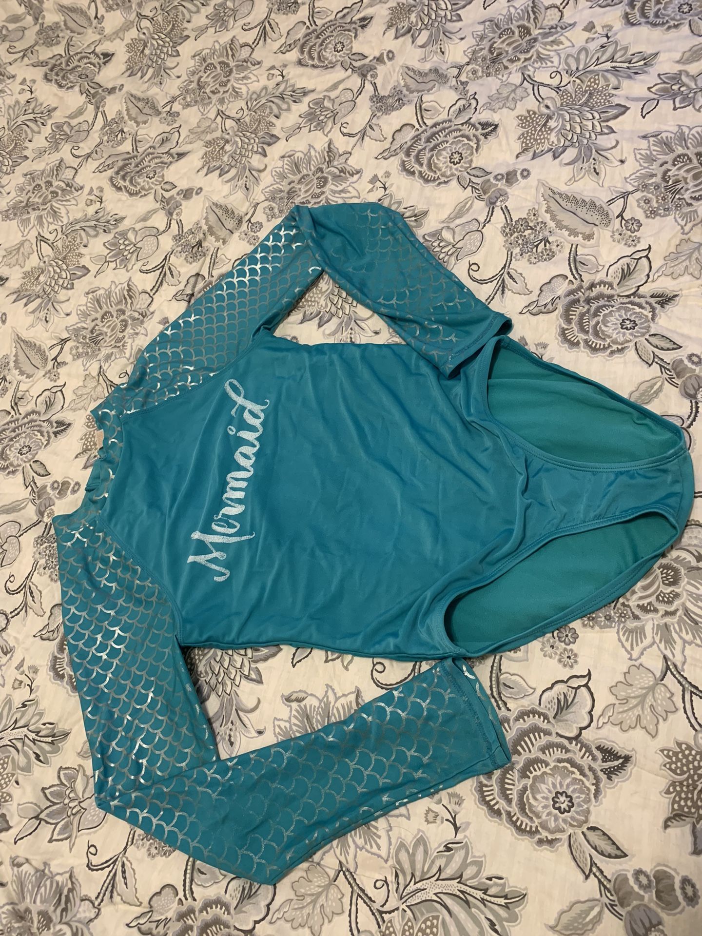 Cat & Jack Aqua Mermaid Long Sleeve Swimsuit
