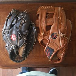 2 Baseball Gloves Broken In $45 For Both